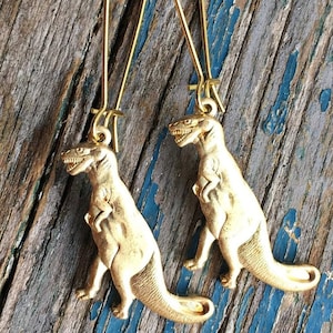 Dinosaurier Ohrringe T-Rex Ohrringe Tyrannosaurus Rex Ohrringe Geeky Schmuck Gold Dinosaurier Halloween Paläontologen Geschenk Jurassic Park Science
