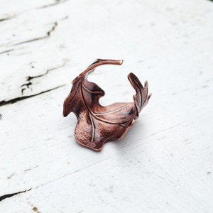 Oak Leaf Ring Copper Oak Leaf Ring Celtic Jewelry Forest Ring Autumn Jewelry Copper Leaf Oak Tree Gift for Her Winter Wedding Gift for Him