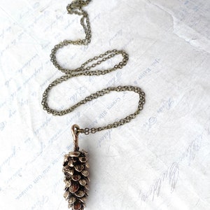 Pine Cone Necklace Large Pinecone Pendant Rustic Woodland Jewelry image 9