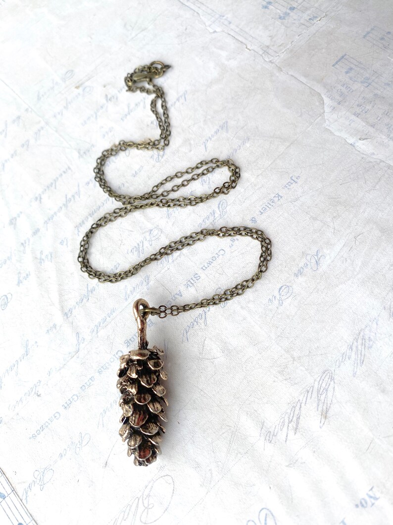 Pine Cone Necklace Large Pinecone Pendant Rustic Woodland Jewelry image 9