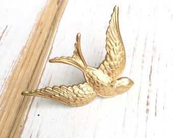 Gold Vogel Pin Gold Schwalbe Brosche Gold Vogel Krawatte Tack Vogel Anstecknadel Wald Hochzeit