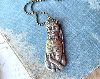 Cat Necklace Pocket Knife Novelty Pendant Kitty Cat Crafter Tool Cat Lover Folding Knife Tool