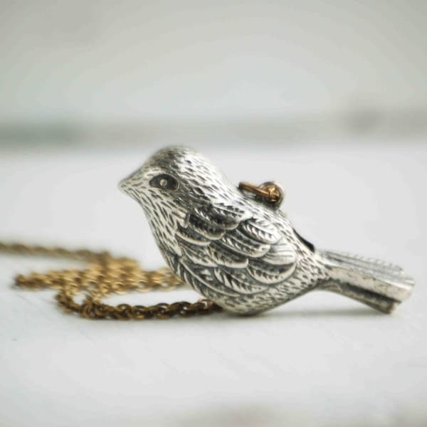 Bird Necklace Whistle Necklace Silver Bird Whistle Pendant Song Bird Necklace Bridesmaid Gift Bird Lover Gift Bird Pendant Gift for Her