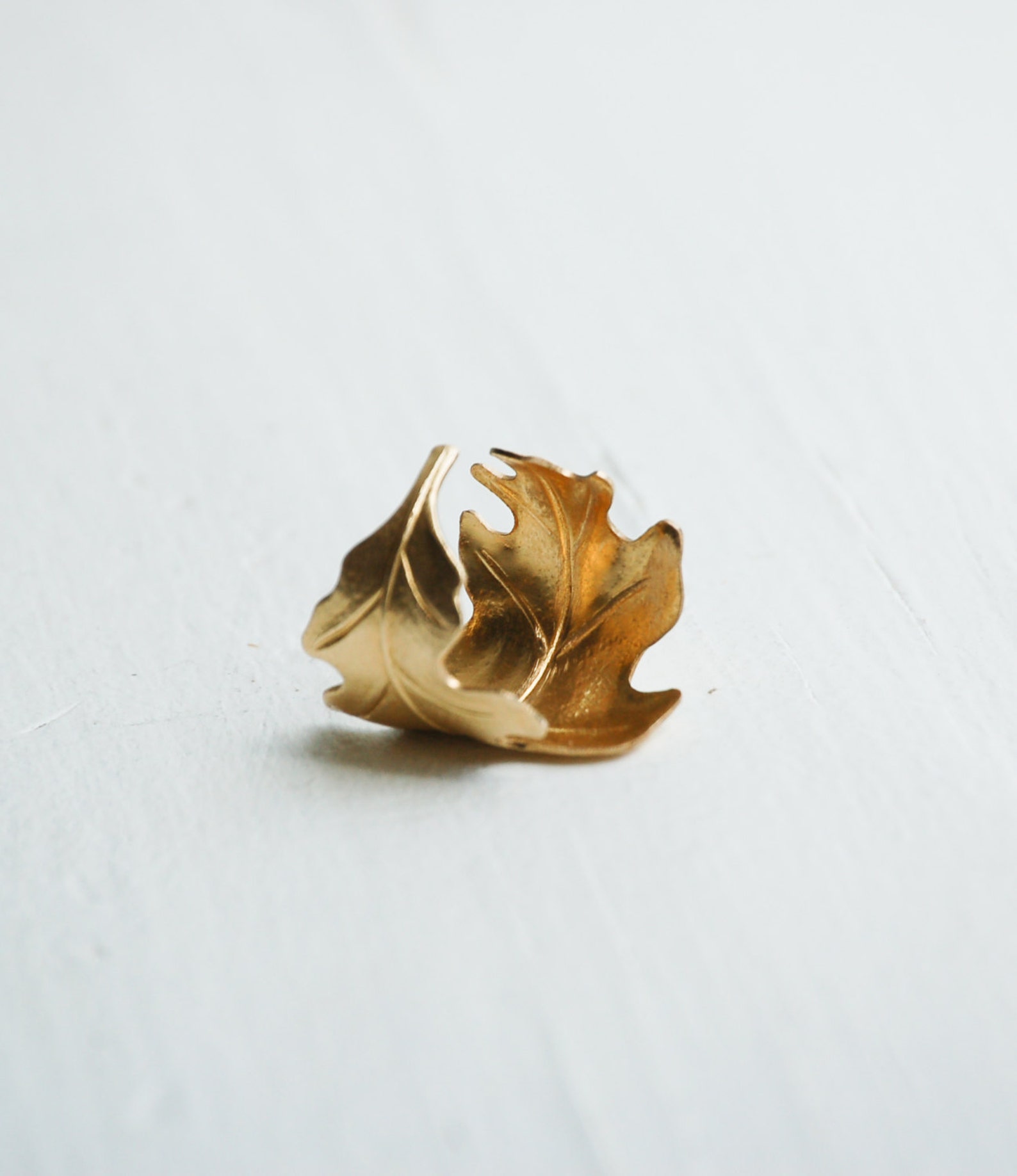 Gold Leaf Ring Gold Oak Leaf Ring Autumn Ring Forest Ring Etsy