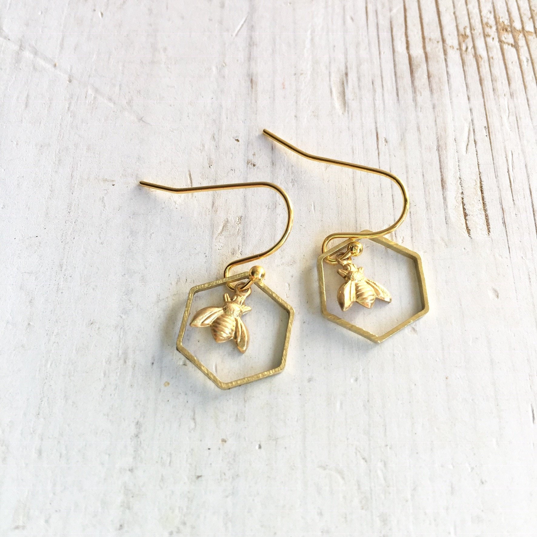 Honeycomb with Hanging Honey Earrings Life with MaK’s Honeycomb Bee Kind Jewelry Collection