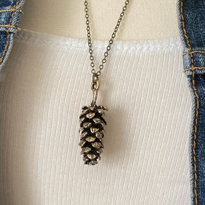 Pine Cone Necklace Large Pinecone Pendant Rustic Woodland Jewelry image 7