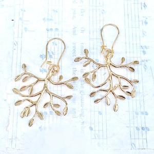 Gold Twig Earrings Branch Earrings Autumn Tree Branch Winter Tree Forest Woodland
