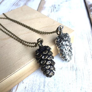 Pine Cone Necklace Large Pinecone Pendant Rustic Woodland Jewelry image 10