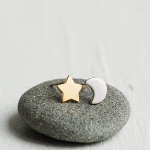 Star & Moon Earrings, Silver Moon, Gold Star,  "Moon of My Life - My Sun and Stars" Game of Thrones, Celestial, Moon Star, Crescent Moon