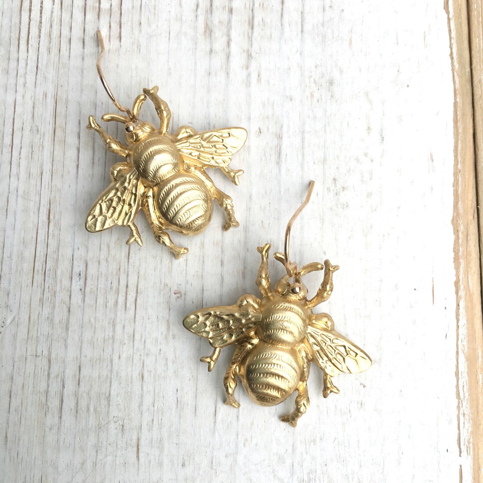 Gold Bee Earrings Big Bumblebee Earrings Gold Bee Jewelry Etsy
