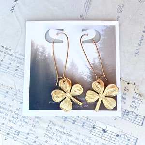 Lucky Shamrock Earrings St. Patrick's Day Earrings Four Leaf Clover Earrings Celtic Earrings Irish Earrings Good Luck Jewelry Lucky Charms image 7