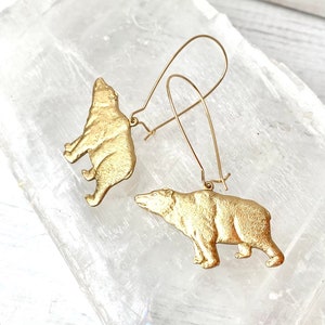 Bear Earrings Gold Bear Great Bear Grizzly Bear I&#39;ll Take the Bear