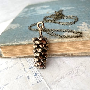 Pine Cone Necklace Large Pinecone Pendant Rustic Woodland Jewelry image 5