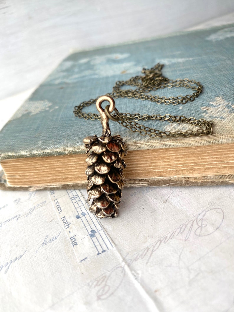 Pine Cone Necklace Large Pinecone Pendant Rustic Woodland Jewelry image 5