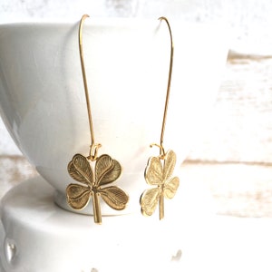 Lucky Shamrock Earrings St. Patrick's Day Earrings Four Leaf Clover Earrings Celtic Earrings Irish Earrings Good Luck Jewelry Lucky Charms image 5