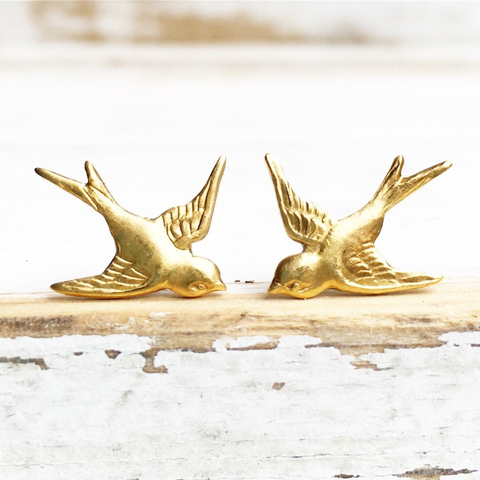Gold Bird Earrings gold Bird Stud Earrings golden Swallow bird Earrings woodland Wedding bridesmaid Earrings spring Wedding bird Jewelry Etsy Canada