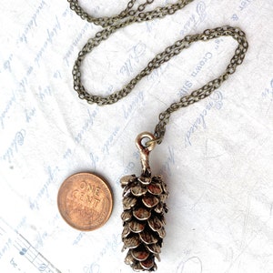 Pine Cone Necklace Large Pinecone Pendant Rustic Woodland Jewelry image 8