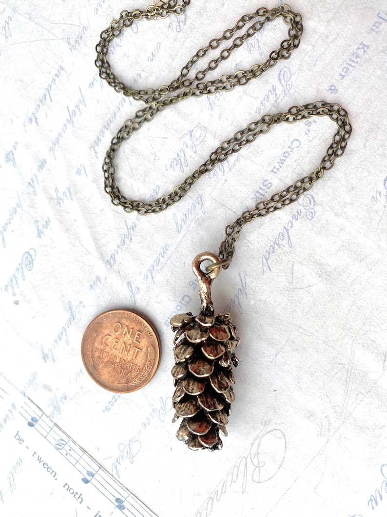 Pine Cone Necklace Large Pinecone Pendant Rustic Woodland Jewelry image 8