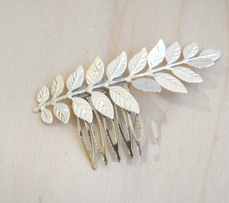 Gold Leaf Hair Comb,Gold Fern Hair Comb,Bridal Hair,Gold Leaf, Gold Branch Hair,Woodland Wedding,Nature Bridal Hair,Fairy Wedding,Woodland image 5