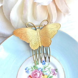 Butterfly Haircomb Butterfly Hairclip Woodland Wedding Bohemian Butterfly Gold Butterfly Hair Accessory