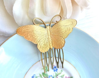 Butterfly Haircomb Butterfly Hairclip Woodland Wedding Bohemian Butterfly Gold Butterfly Hair Accessory