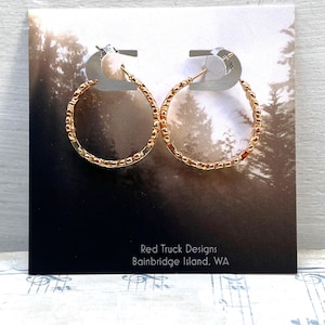 Leaf Branch Earrings Gold Hoop Earrings Woodland
