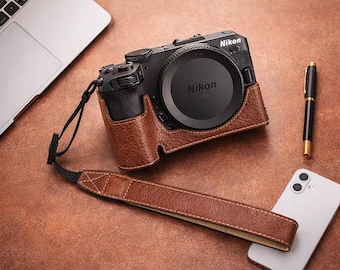 Custodia in pelle vintage per fotocamera Z50 II, custodia per fotocamera Nikon Z50 con tracolla rimovibile, base per fotocamera Z50, supporto per mirrorless, regalo per fotografi