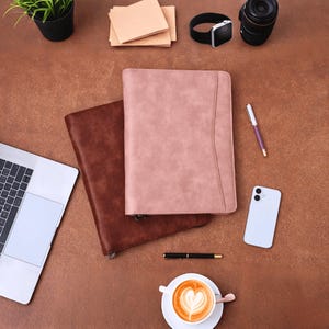 Personalized A4 Leather Portfolio: Engraved 3-Ring Binder