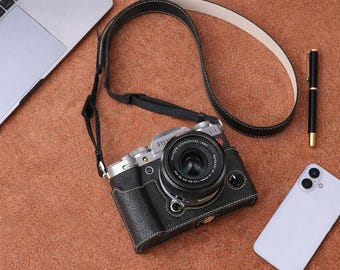 Fujifilm X-T30/X-T20/X-T10 Half Camera Base, Retro XT30 III Protective Case, X-T5 PU Leather Camera Bag, Camera Cover & Straps, Gift for Men