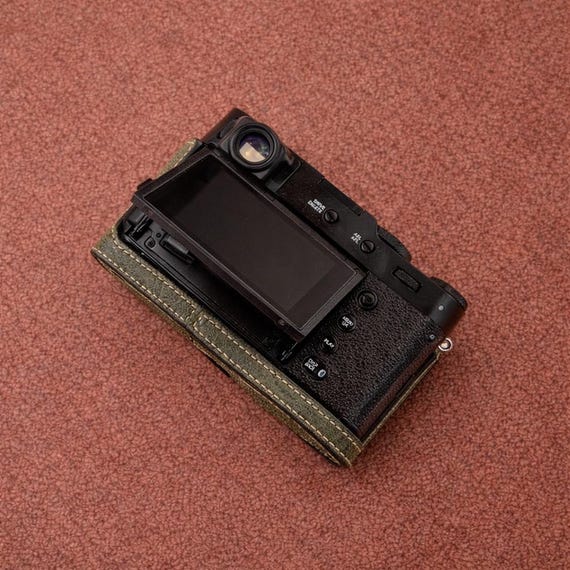 X100 VI Fujifilm Camera Half Leather Case, Green Base Protective