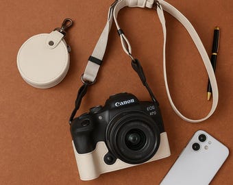 Custodia in pelle sintetica per Canon R10 / Base per fotocamera R10 con tracolla / Borsa per fotocamera / Custodia protettiva per mirrorless, regalo per lui