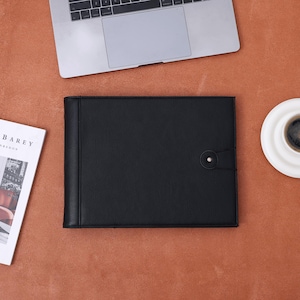 Personalizowany skórzany notes dla mężczyzn, 6-ringowy segregator, notes A4 dla kobiet, spersonalizowany folder czekowy, torba do przechowywania portfolio, prezent dla niego