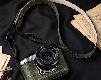 Demi-socle pour appareil photo Fujifilm X-M5, étui de protection en cuir pour appareil photo, sac en cuir PU X-M5 pour appareil photo, housse et sangles pour appareil photo, cadeau pour homme