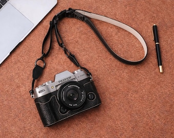 Fujifilm X-T50 Half Camera Case, Retro X-T30/X-T20 Protective Cover, PU Leather XT30 II Camera Bag, XS20 Base Cover with Strap, Gift for Her