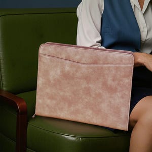 Personalized Leather Portfolio Binder: Engraved A4 Padfolio, 3-Ring Design