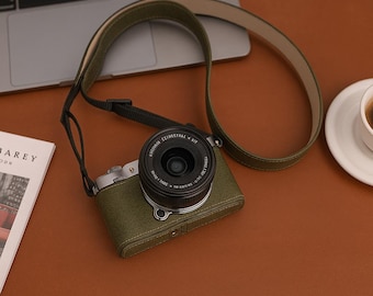 Demi-socle pour appareil photo Fujifilm X-M5, étui de protection en cuir pour appareil photo, sac en cuir PU X-M5 pour appareil photo, housse et sangles pour appareil photo, cadeau pour homme