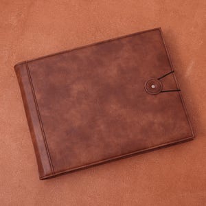 Portafolio vintage de piel sintética de 6 anillas para mujer, carpeta de anillas A4 personalizada, portafolios de negocios, almacenamiento de archivos de oficina, regalo personalizado para él/ella/papá