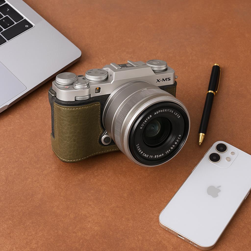 Fujifilm X-M5 Half Camera Base, Camera Leather Protective Case, X