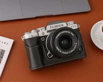Fujifilm X-T5 Halbe Kamerabasis, Kameraabdeckung & Gurte, XT5 PU-Leder-Kameratasche, Leder-Kamera-Schutzhülle, Benutzerdefiniertes Weihnachtsgeschenk