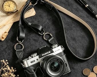 Fujifilm X-T30/X-T20/X-T10 Half Camera Base, Retro XT30 III Protective Case, X-T5 PU Leather Camera Bag, Camera Cover & Straps, Gift for Men