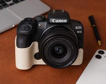 Vintage Canon R10 Kameratasche | R10 Kamerabasis aus PU-Leder | Spiegellose Schutzhülle | Kamerazubehör | Verstellbarer Schultergurt