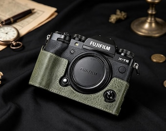 XT5 PU Leather Camera Bag, Fujifilm X-M5 Half Camera Base, Camera Cover & Straps, Leather Camera Protective Case, Custom Christmas Gift