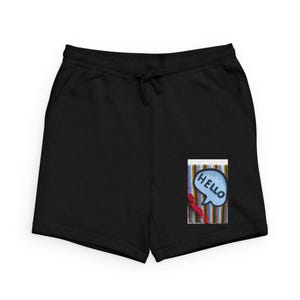 Pantalones cortos/pantalones cortos deportivos con diseño de bocadillo de diálogo y parche de rayas retro