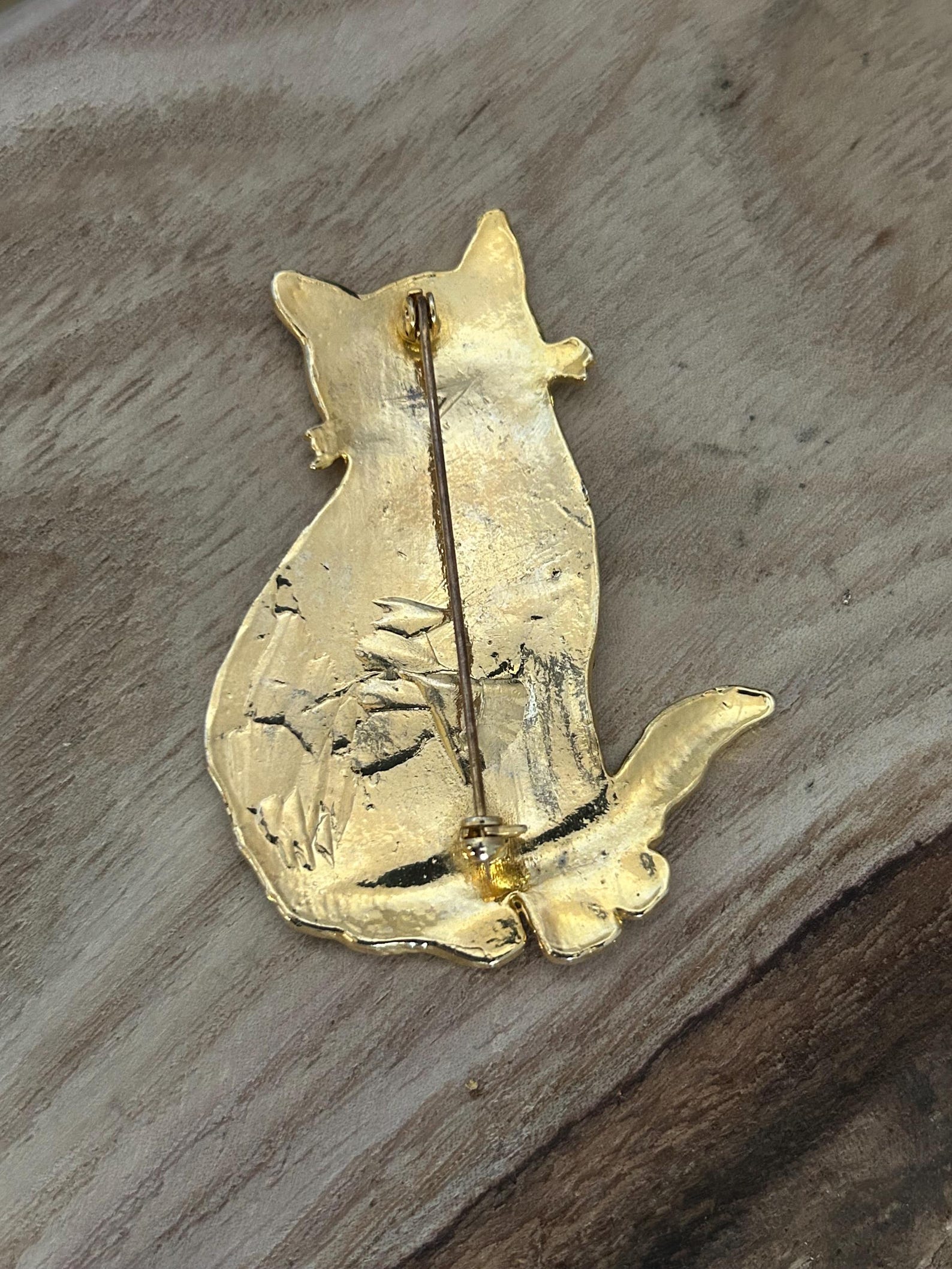 Vintage Enamel Orange and Black Tabby Cat Brooch - Etsy