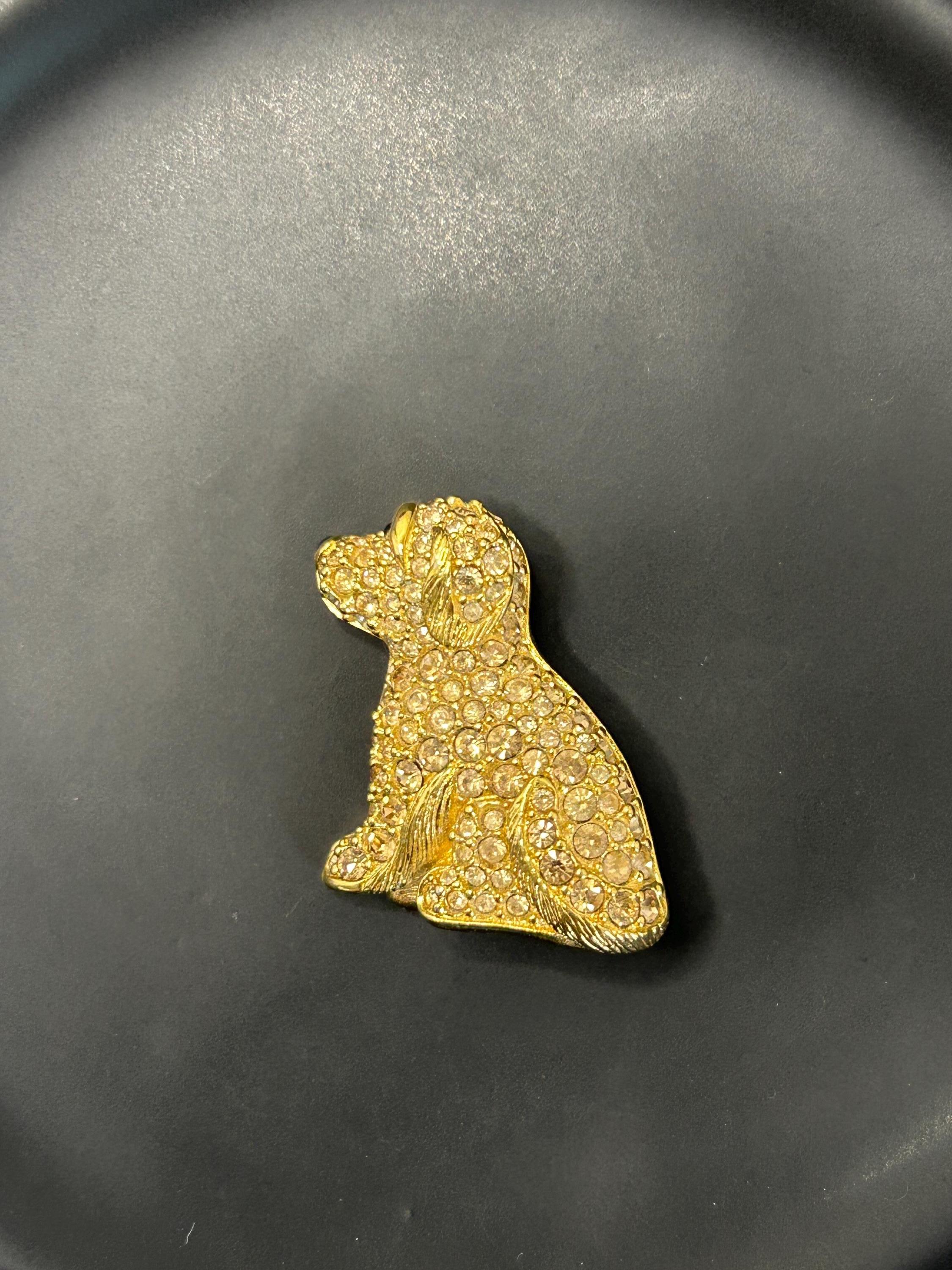 Vintage Swarovski Crystal Puppy Dog Brooch - Etsy