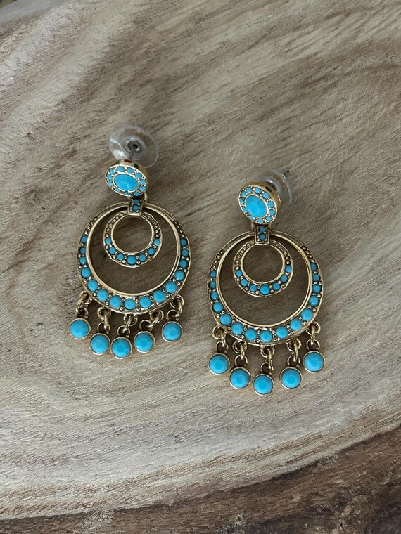 Vintage Kenneth Jay Lane Faux Turquoise Chandelie… - image 16