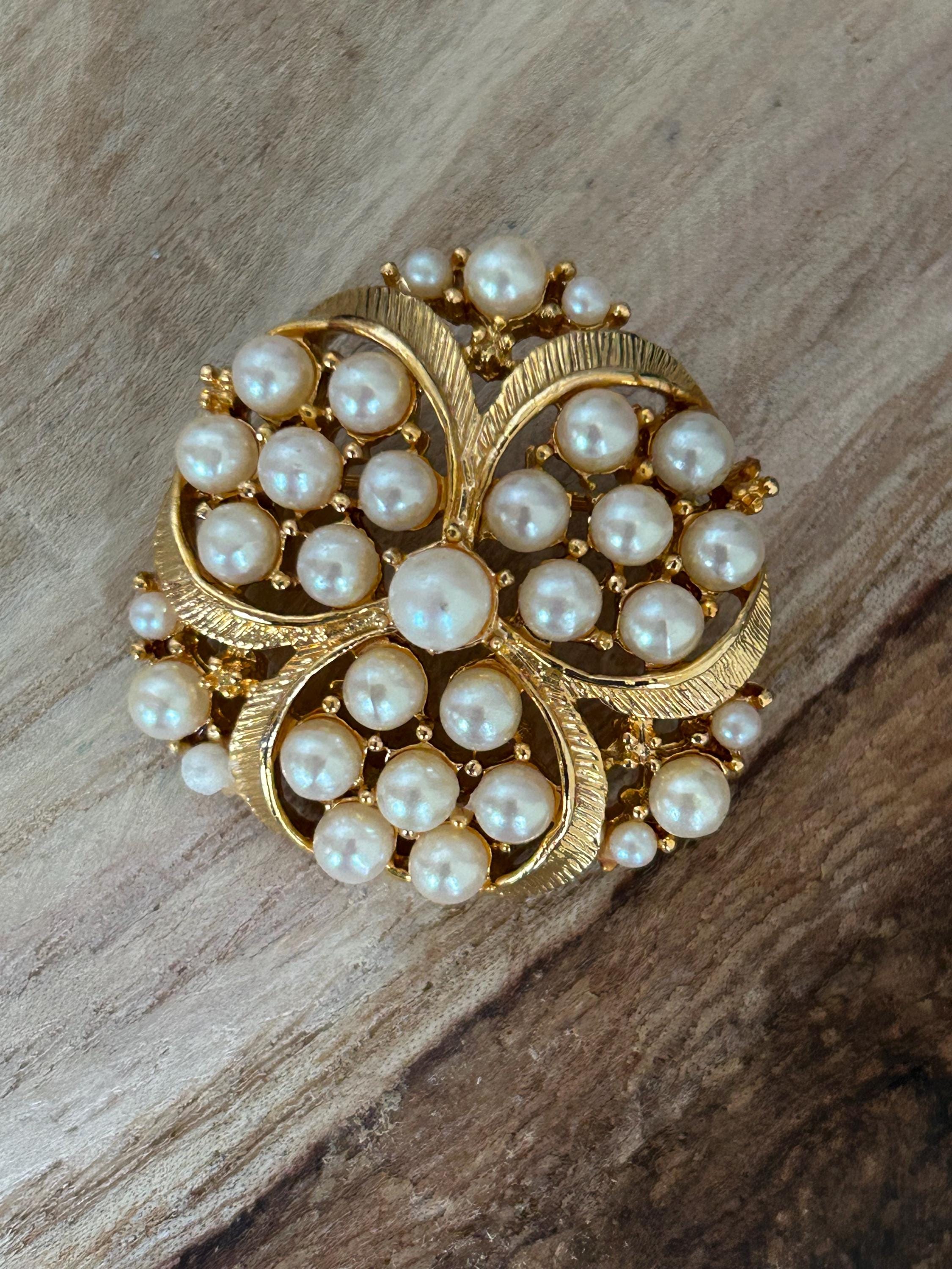 トリファリ　ヴィンテージ　パール　真珠　 ブローチ ディスカウント トリファリ ヴィンテージ ブローチ パール