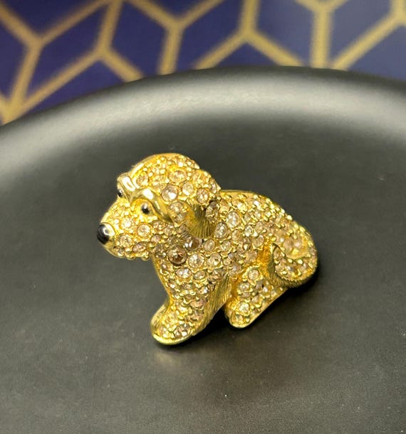 Vintage Swarovski Crystal Puppy Dog Brooch - Etsy