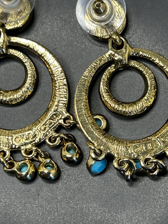 Vintage Kenneth Jay Lane Faux Turquoise Chandelie… - image 4