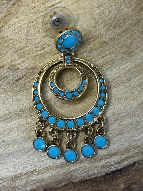 Vintage Kenneth Jay Lane Faux Turquoise Chandelie… - image 12